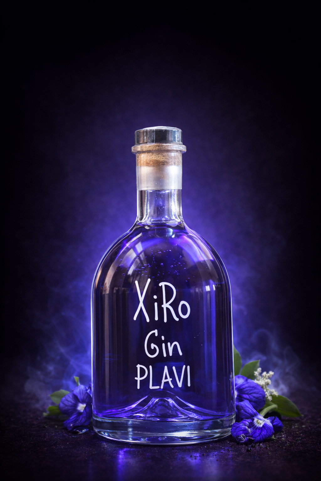 Gin Plavi XiRo Destilerija — boca plavog gina